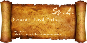 Szecsei Lavínia névjegykártya